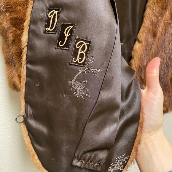 Genuine Brown Vintage Fur Stole/Shawl/Wrap M/L - Picture 8 of 13